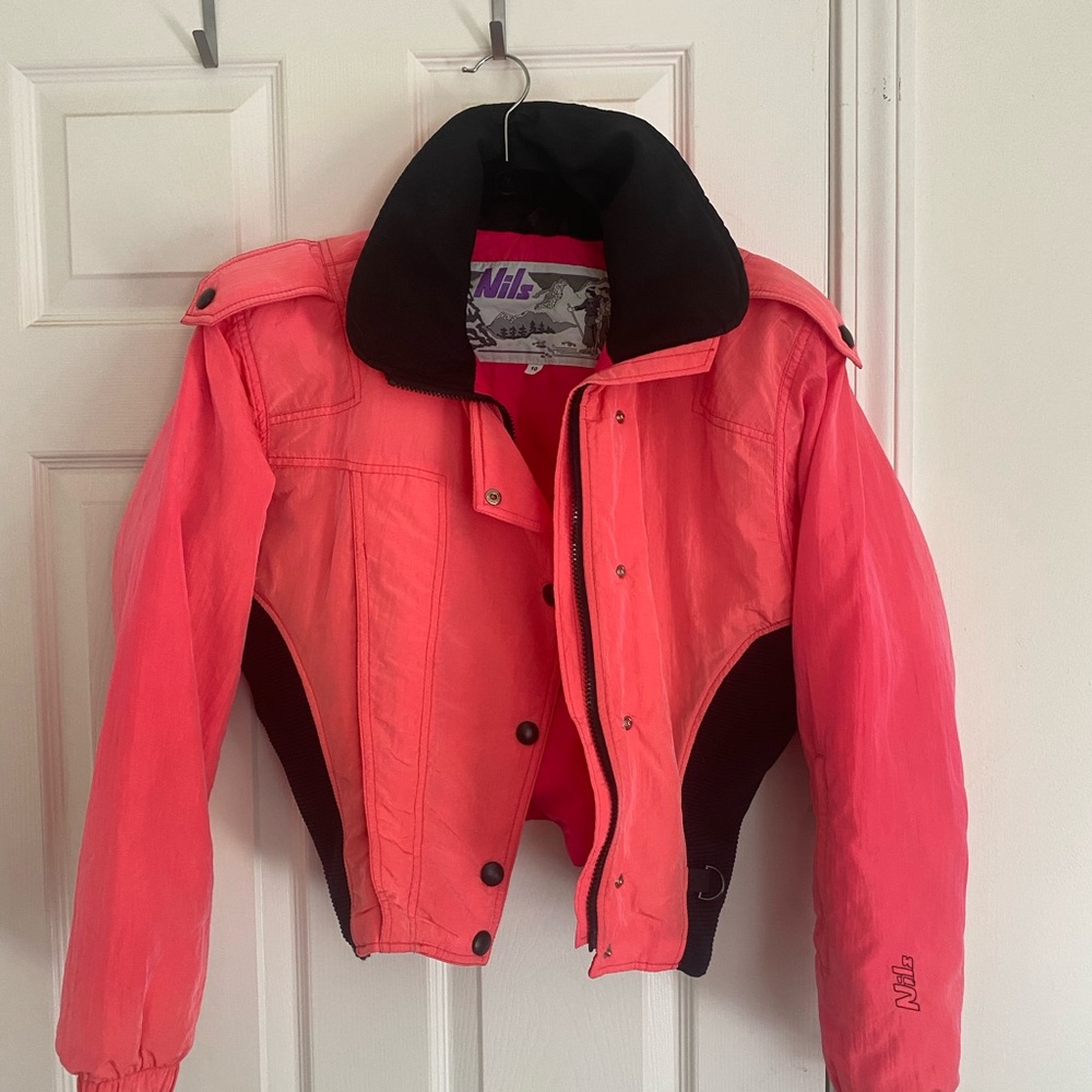 Vintage Neon 80s Ski Jacket. Nils Brand. Hot Pink Neo… Gem